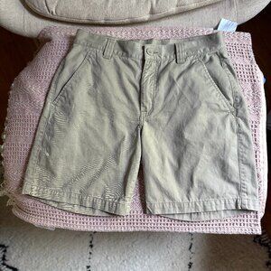 The North Face gorpcore flat-front khaki cotton men's shorts size 32 regular